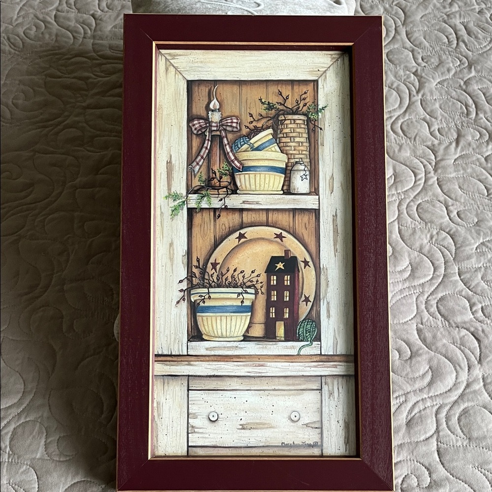 COUNTRY FARMHOUSE FRAMED PICTURE